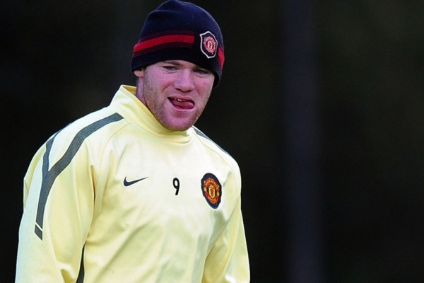 Wayne Rooney na úterním tréninku United.